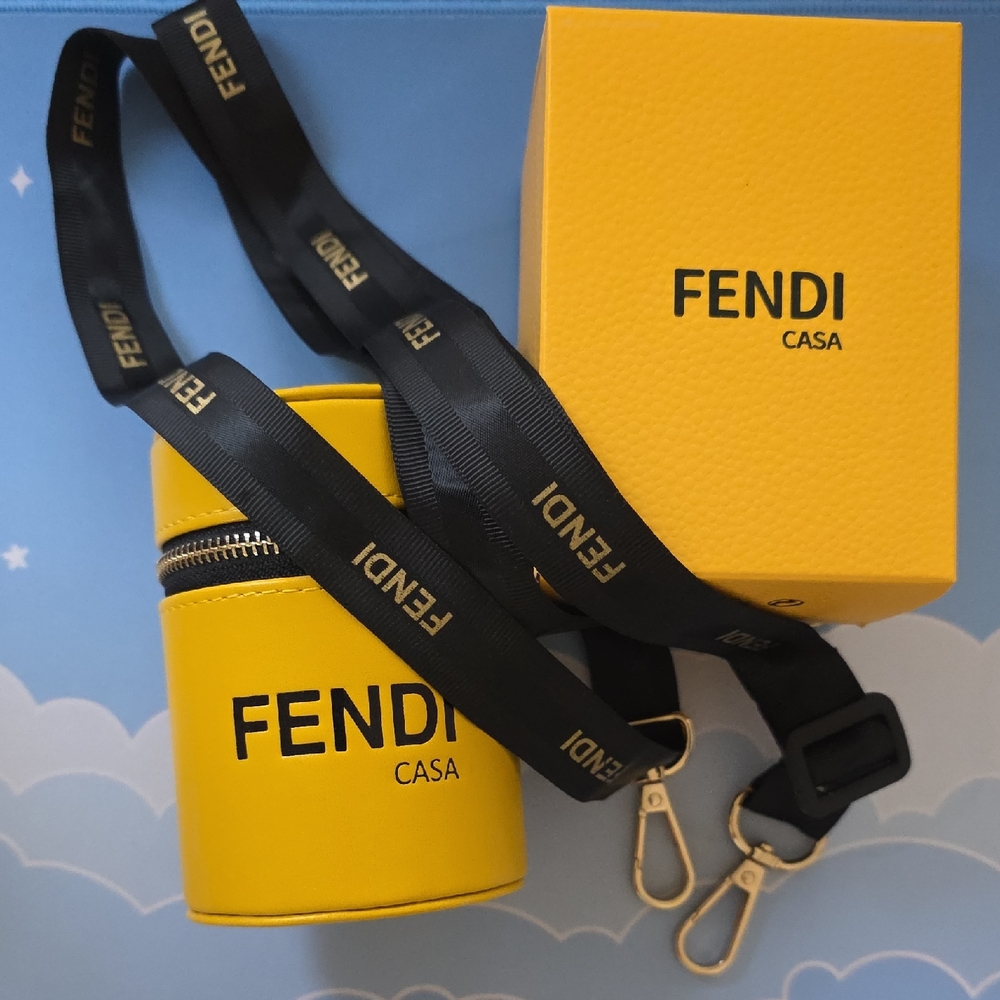 Fendi Yellow Belt Bag with Black Strap